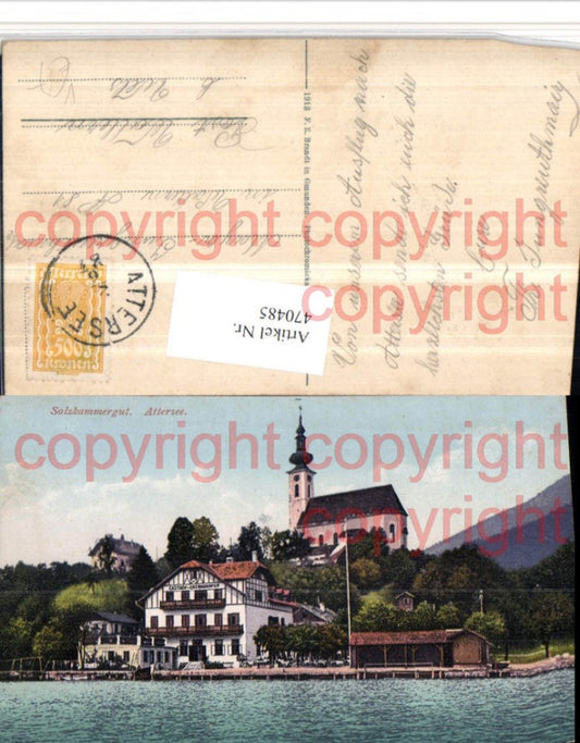 470485,Attersee am Attersee Gasthof Oberndorfer Kirche pub F. E. Brandt 1036