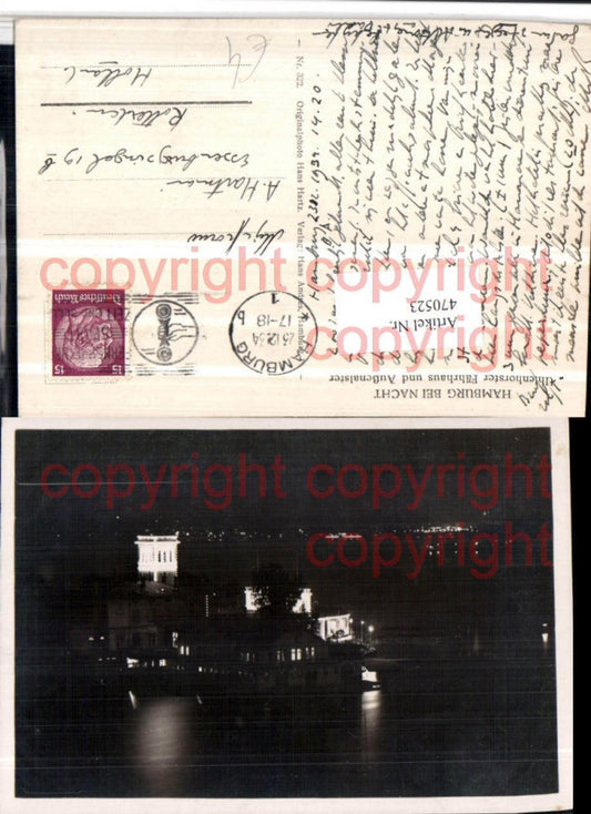 470523,Hamburg b. Nacht Uhlenhorster Fährhaus u. Außenalster