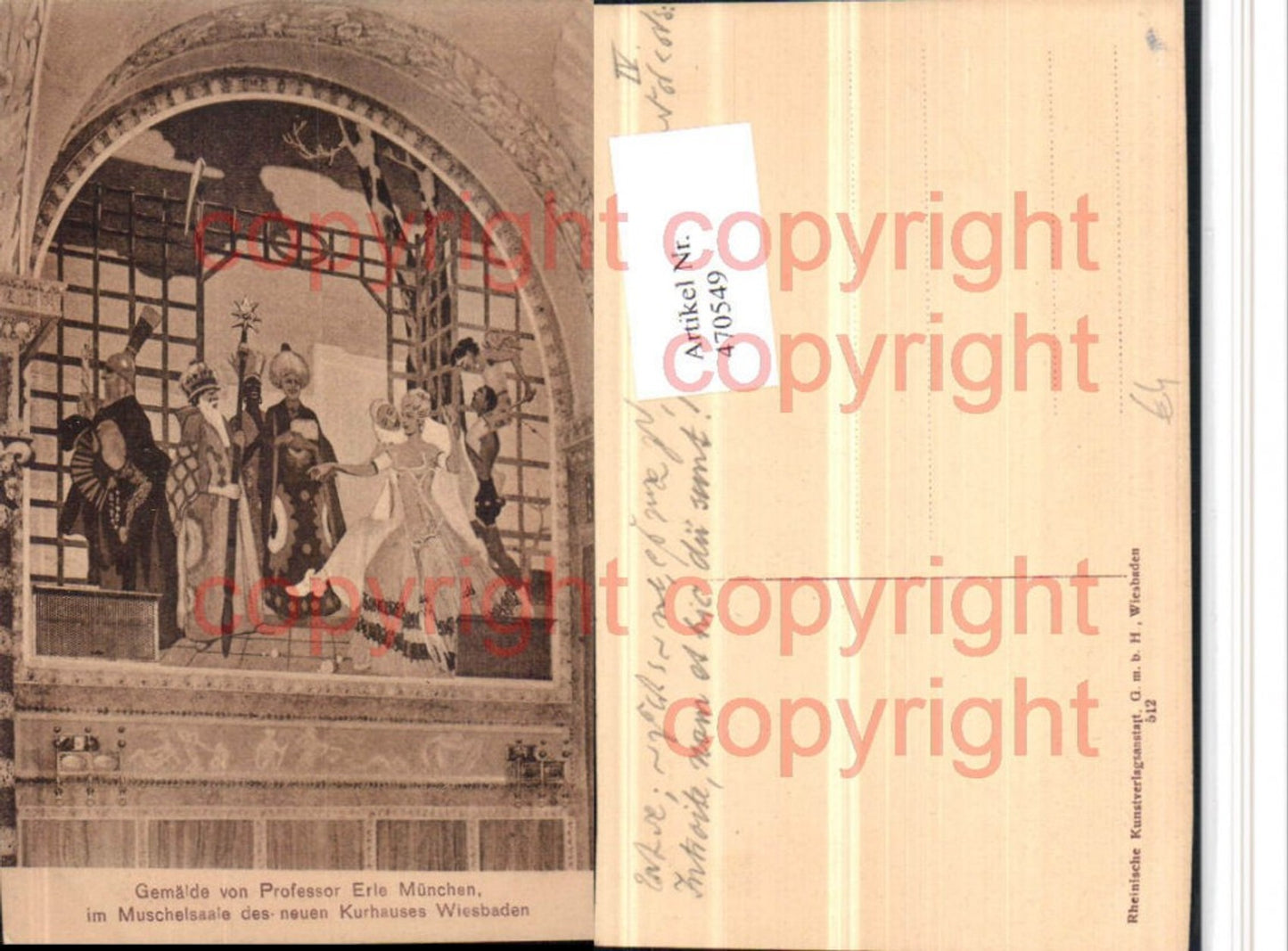 470549,Wiesbaden Kurhaus Muschelsaal Gemälde von Erler München