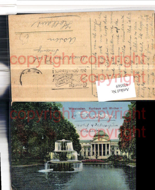 470569,Wiesbaden Kurhaus m. Weiher Brunnen