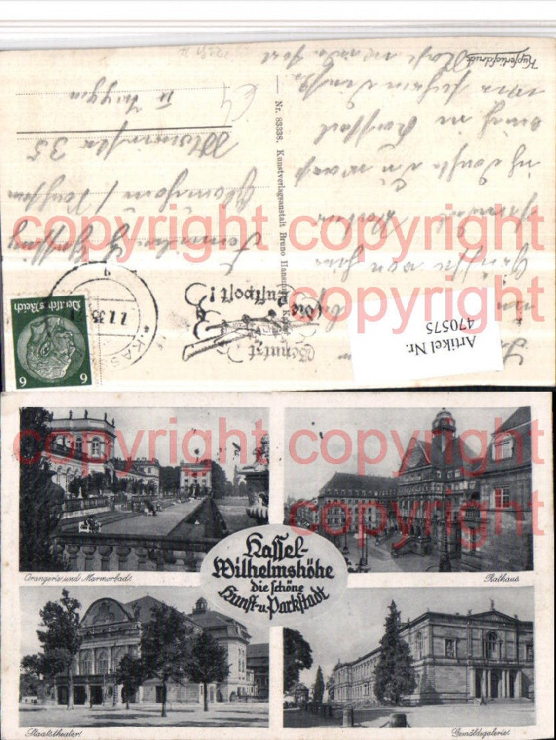 470575,Kassel Wilhelmshöhe Rathaus Theater Orangerie Mehrbildkarte