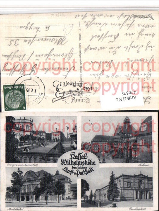 470575,Kassel Wilhelmshöhe Rathaus Theater Orangerie Mehrbildkarte