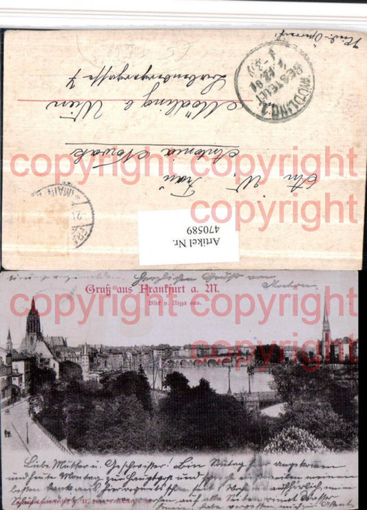 470589,Foto AK Gruß aus Frankfurt am Main Teilansicht v. Nizza