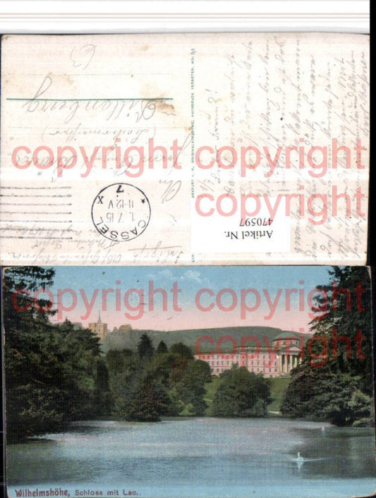 470597,Kassel Wilhelmshöhe Schloss m. Lac See