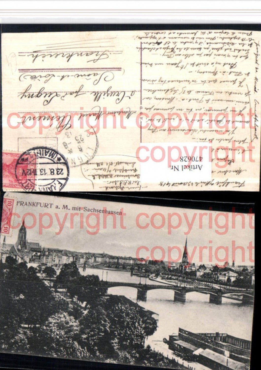 470628,Frankfurt am Main Teilansicht m. Sachsenhausen Brücke