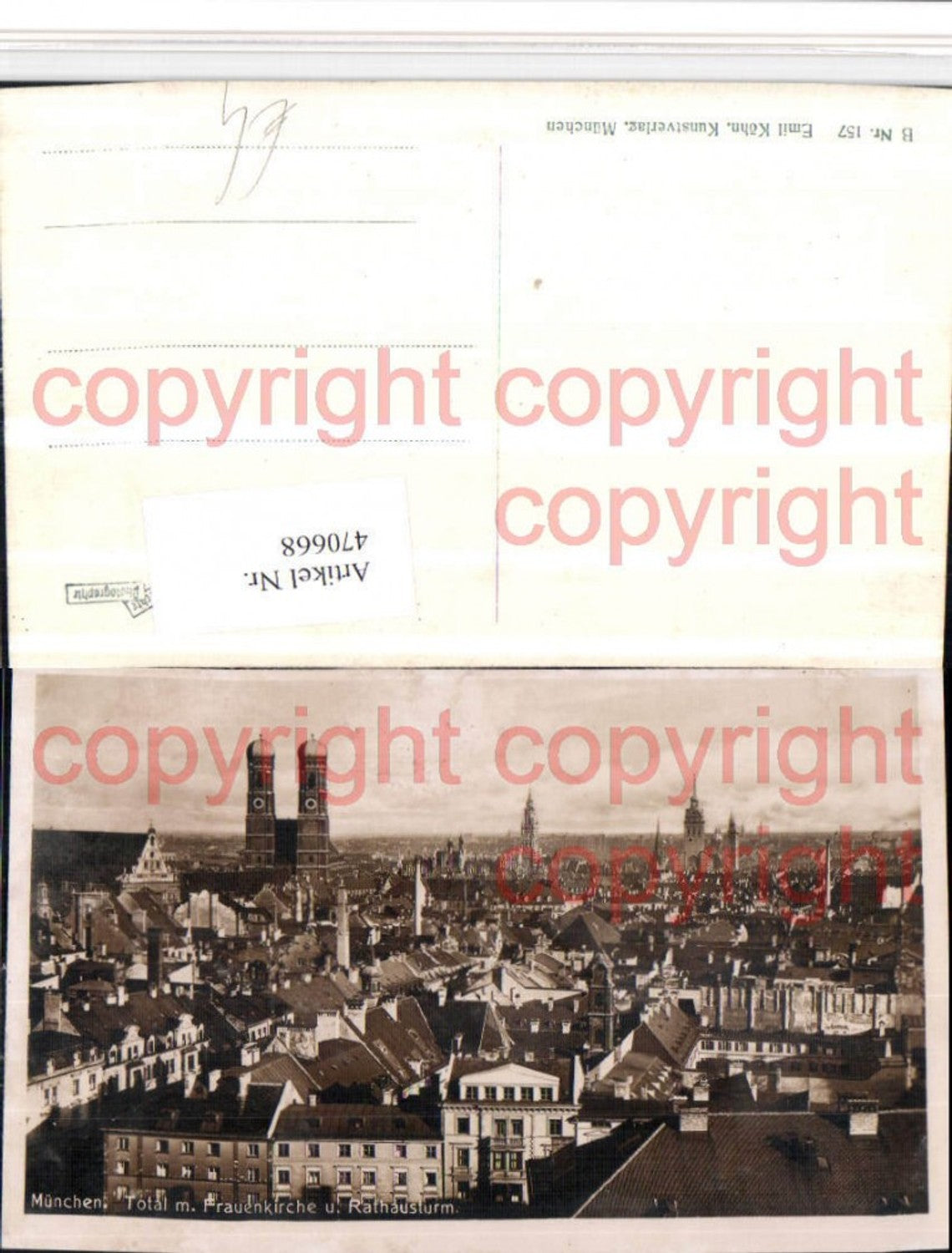 470668,München Teilansicht m. Frauenkirche u. Rathausturm