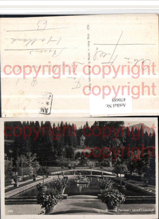 470688,Schloss Linderhof b. Ettal Bassin u. Terrasse