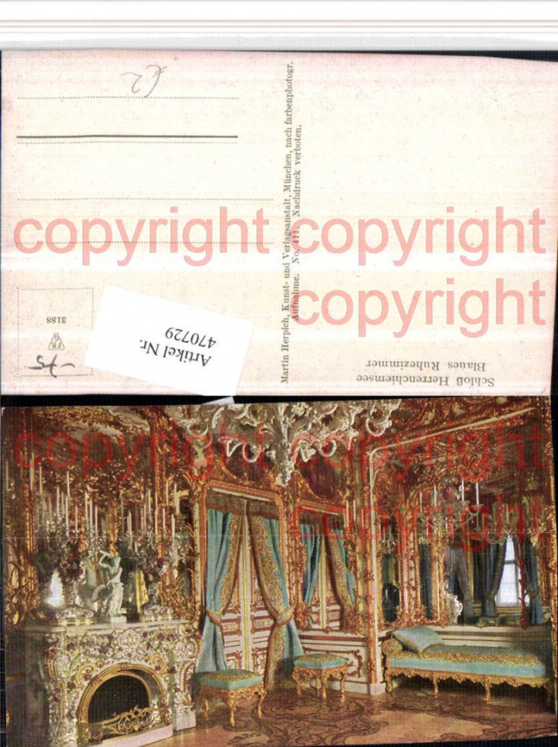 470729,Schloss Herrenchiemsee Blaues Ruhezimmer Innenansicht