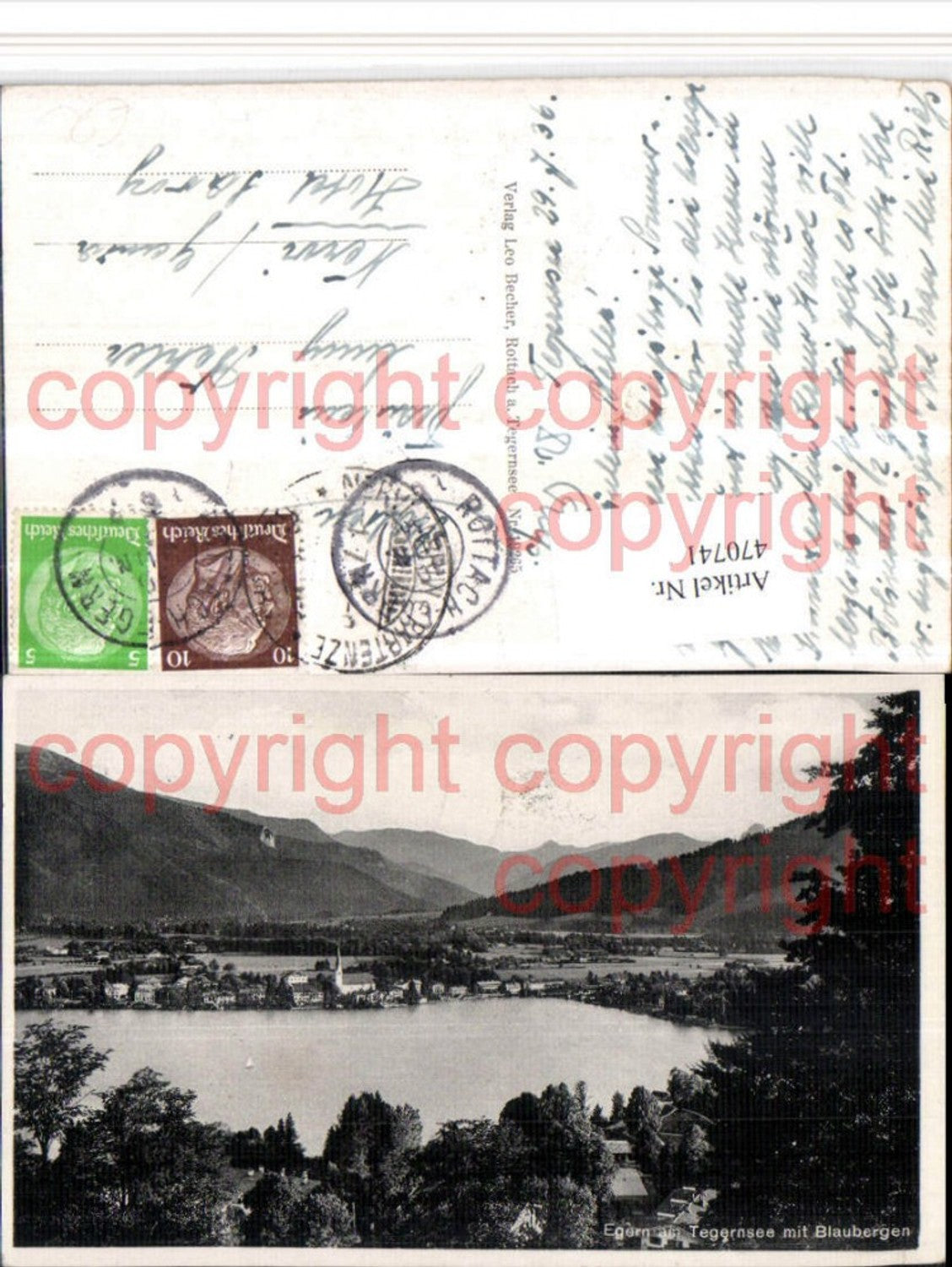 470741,Egern am Tegernsee Totale m. Blaubergen Bergkulisse