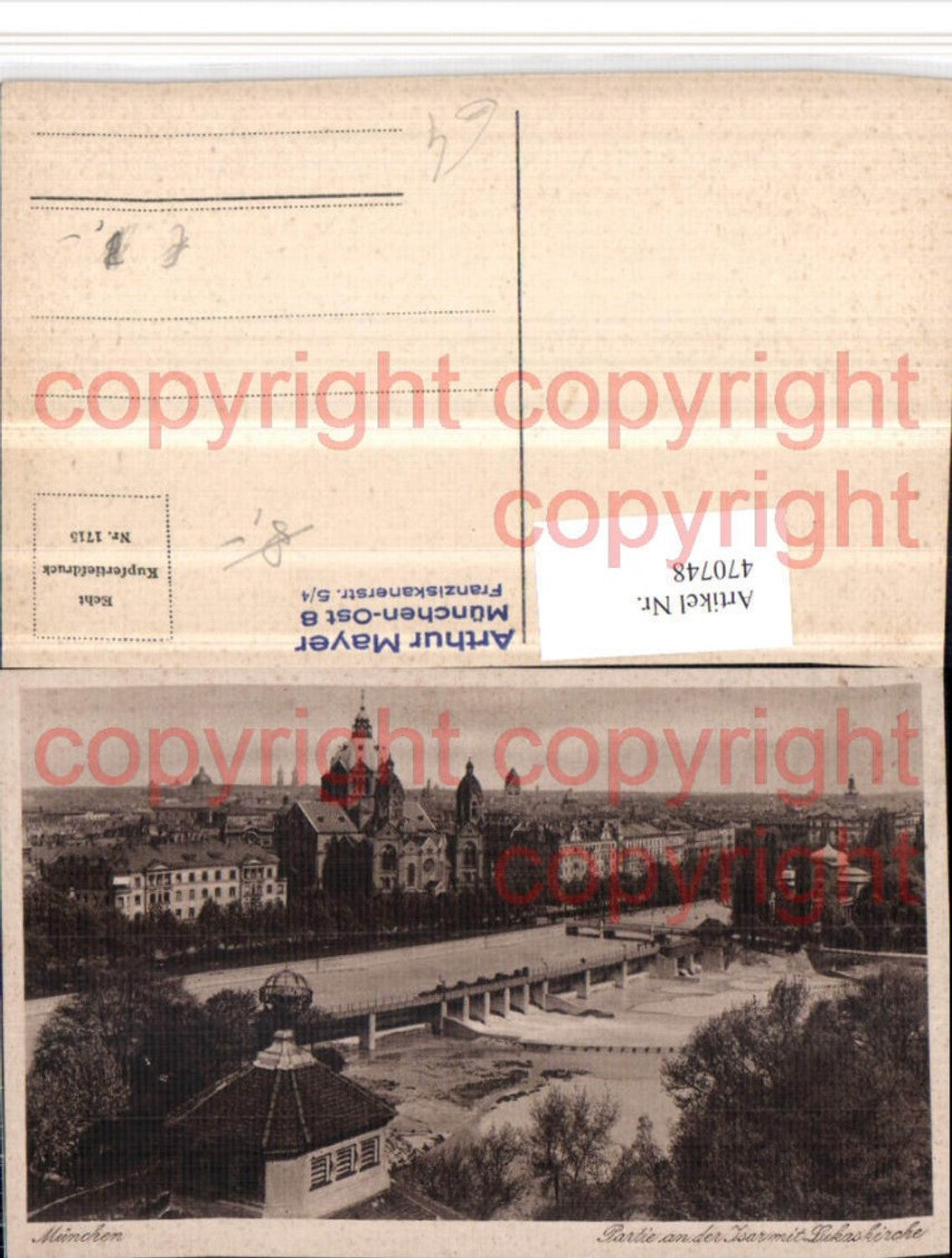 470748,München Teilansicht Lukaskirche Isar Fluss