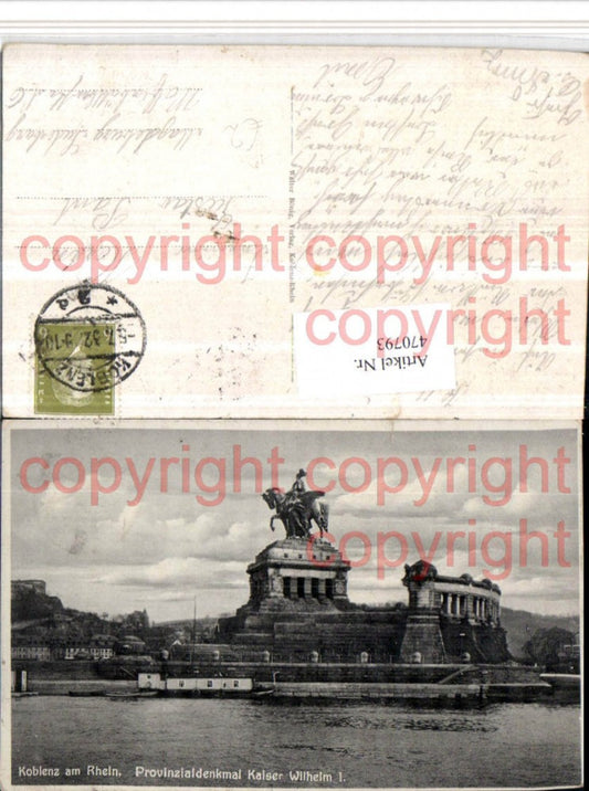 470793,Koblenz am Rhein Provinzial-Denkmal Kaiser Wilhelm