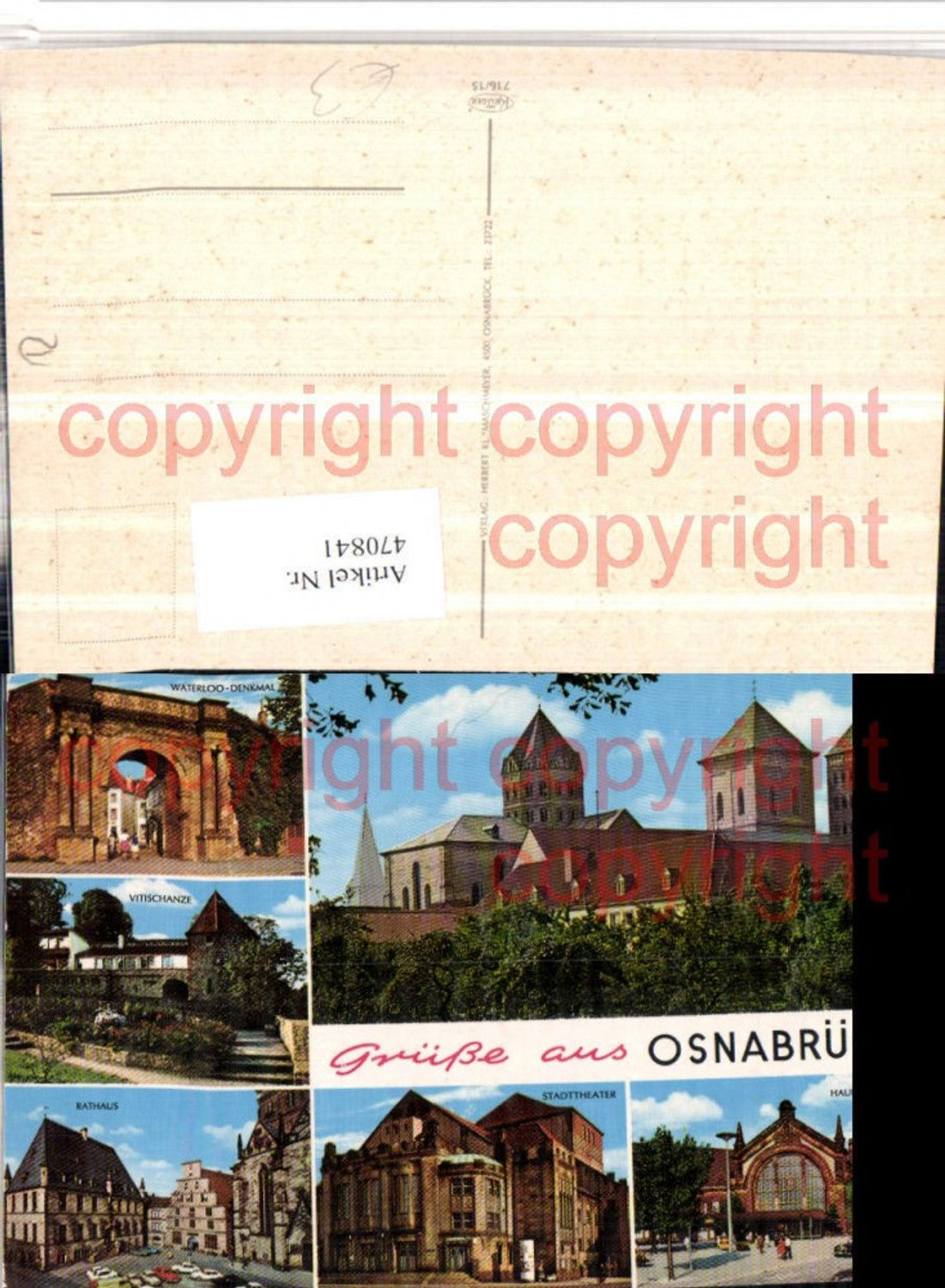 470841,Osnabrück Dom Kirche Hauptbahnhof Rathaus Mehrbildkarte