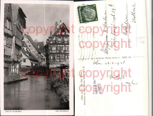 470872, Ulm on the Danube At the Blau Canal Bridge