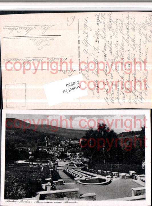 470930, Baden-Baden Panorama from Paradise Partial View