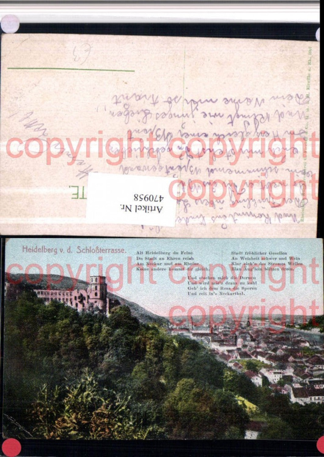 470958,Heidelberg Totale m. Schloss von d. Schlossterrasse