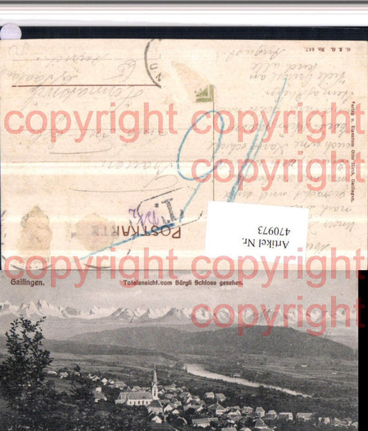 470973, Gailingen View of Bürgli Castle and the mountain backdrop