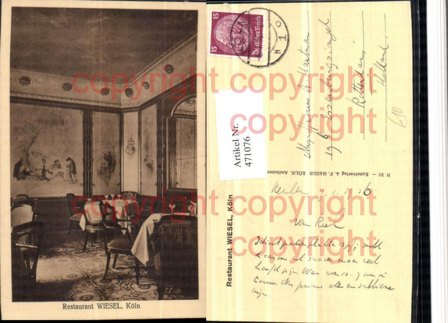 471076,Köln am Rhein Restaurant Wiesel Innenansicht