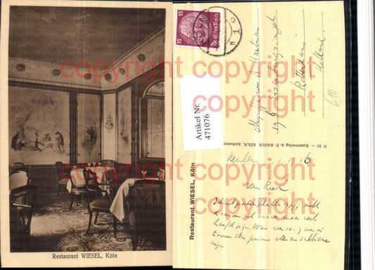 471076,Köln am Rhein Restaurant Wiesel Innenansicht