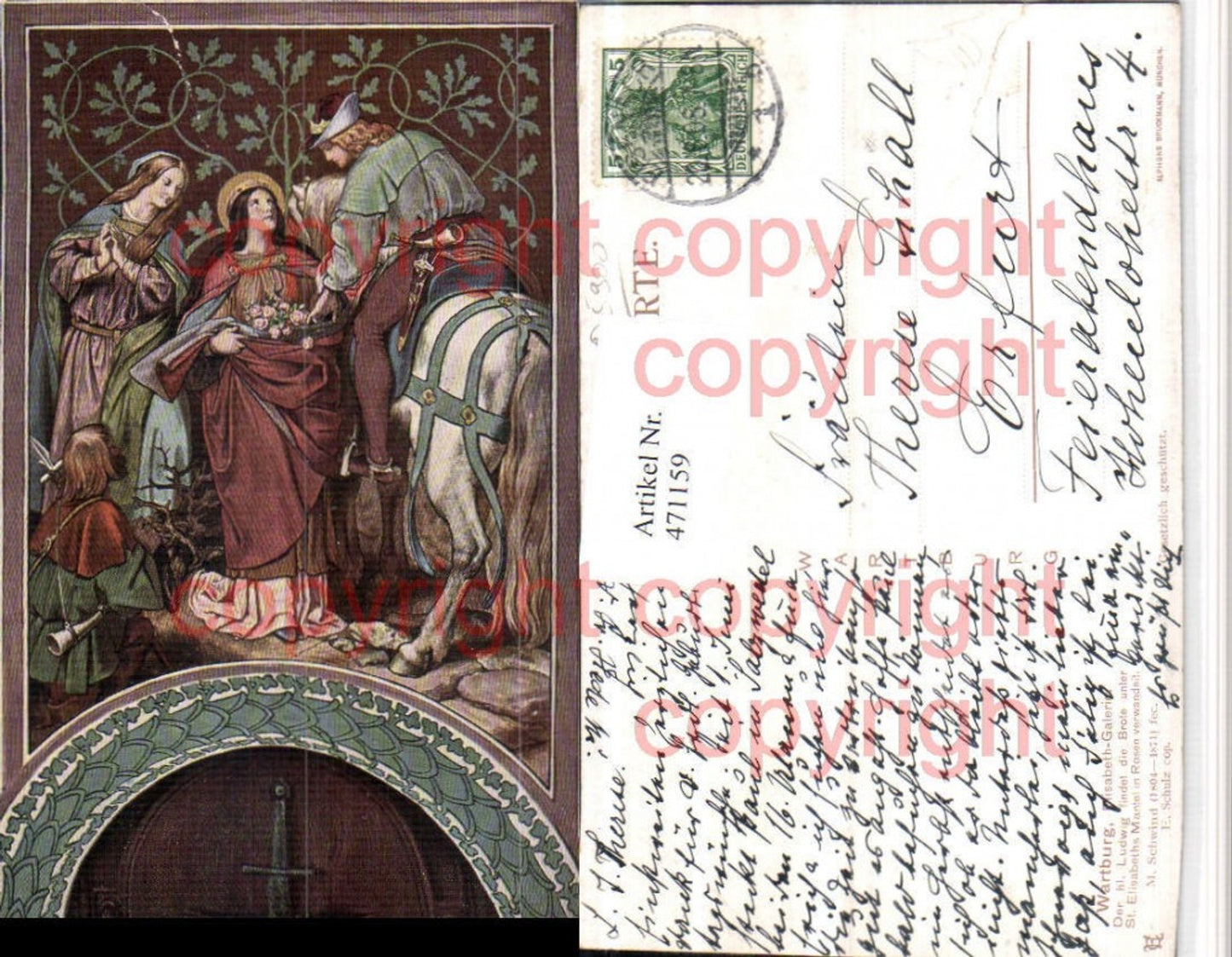 471159, Eisenach Wartburg Elisabeth Gallery Paintings by M. Schwind