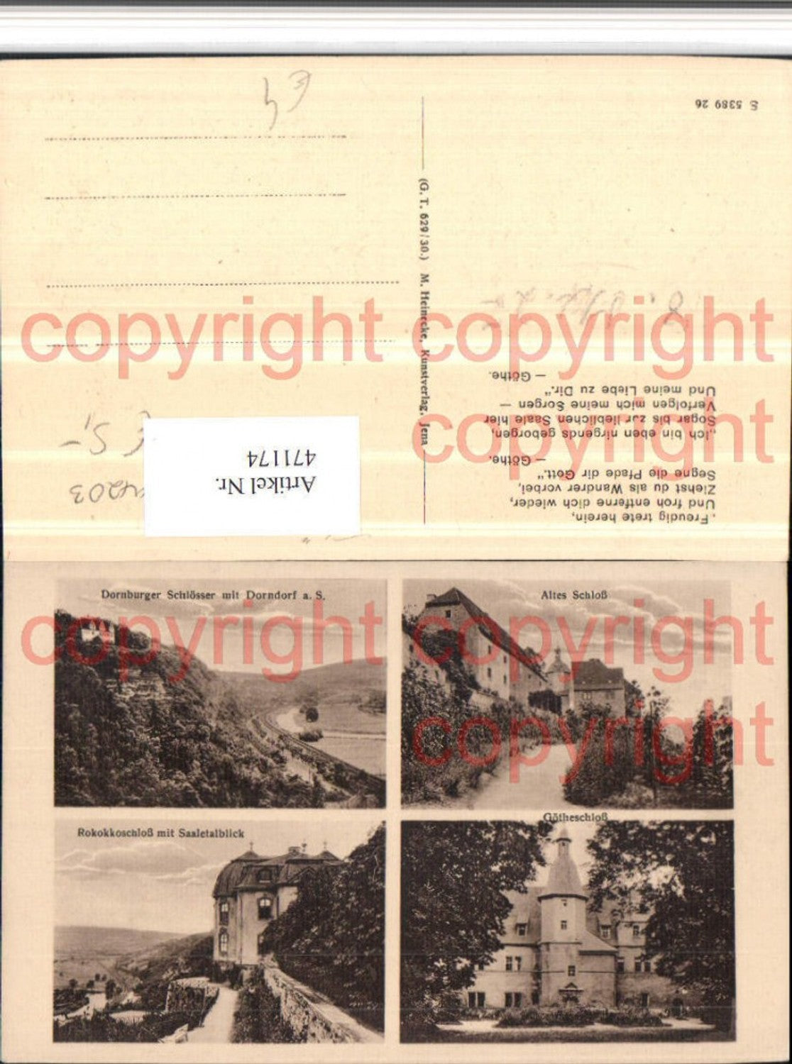 471174,Dorndorf Schlösser Rokokkoschloss Götheschloss Mehrbildkarte