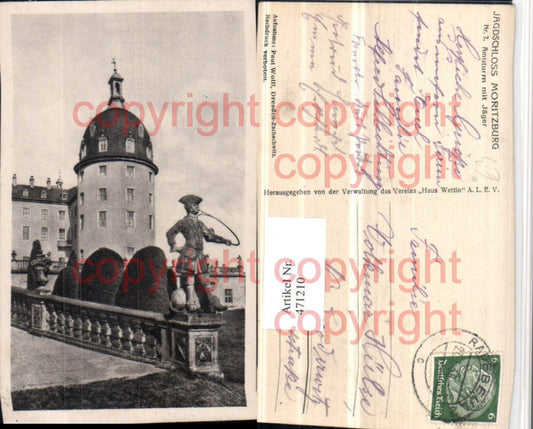 471210,Jagdschloss Schloss Moritzburg Amtsturm m. Jäger