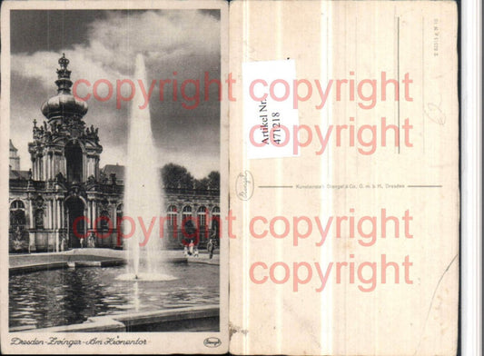 471218,Dresden Zwinger Krönentor Fontäne pub Stengel & Co