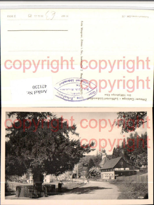 471230,Lückendorf b. Oybin 1500-jährige Elbe Baum Straßenpartie