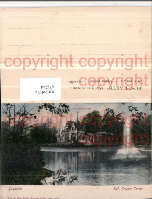 471244,Dresden Großer Garten Teich Schlösschen Fontäne