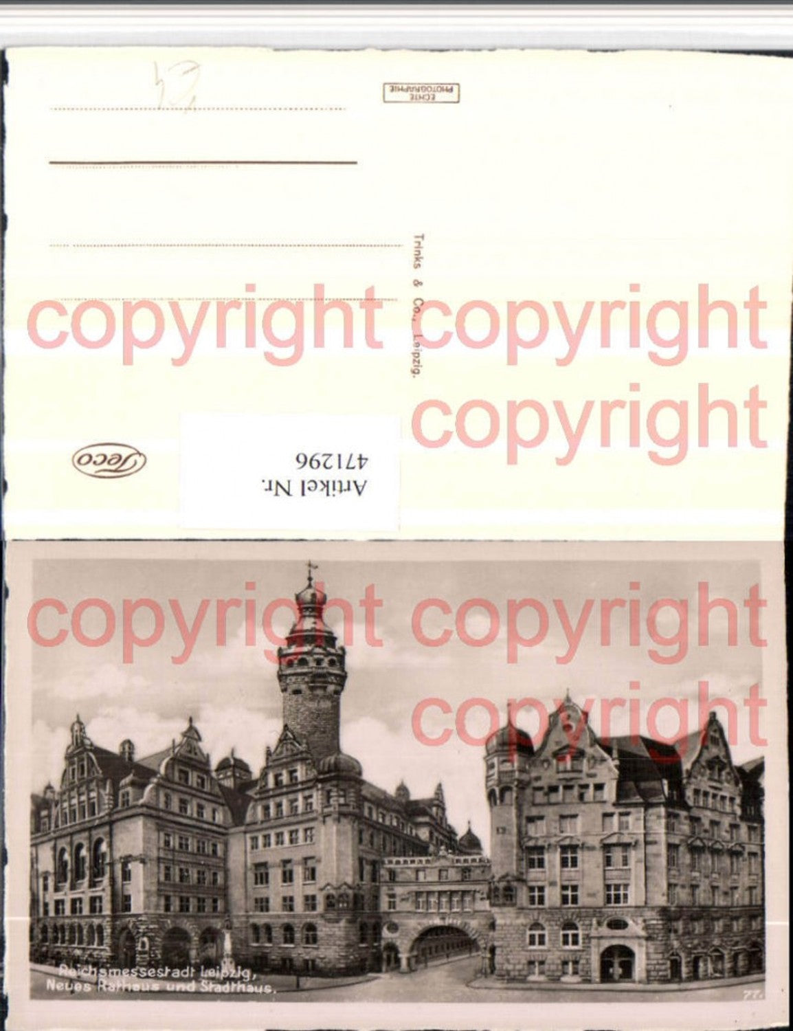 471296,Leipzig Neues Rathaus u. Stadthaus pub Trinks & Co