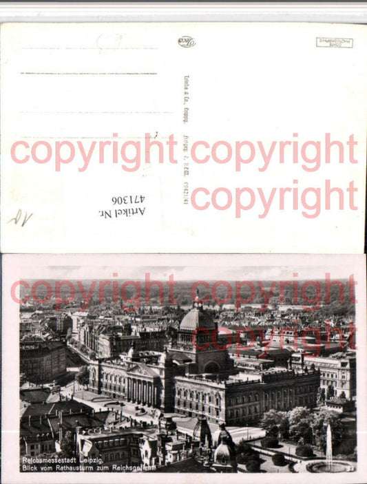 471306,Leipzig Blick vom Rathausturm zum Reichsgericht
