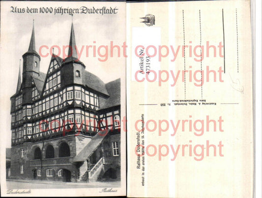 473193,Duderstadt Rathaus Gebäude