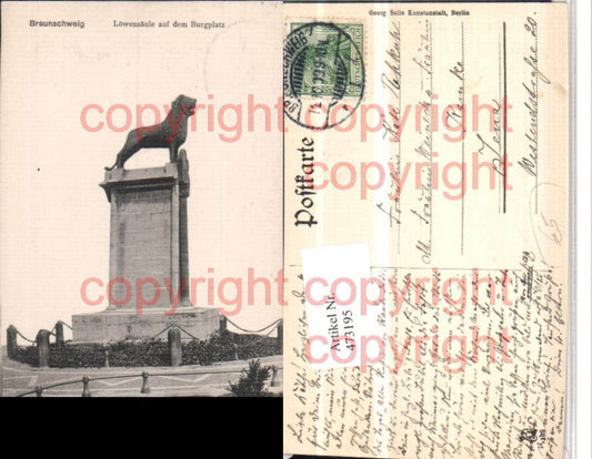 473195,Braunschweig Löwensäule auf dem Burgplatz
