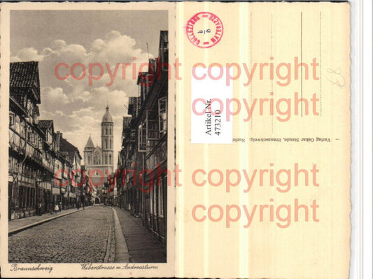 473210,Braunschweig Weberstraße m. Andreasturm Straßenansicht