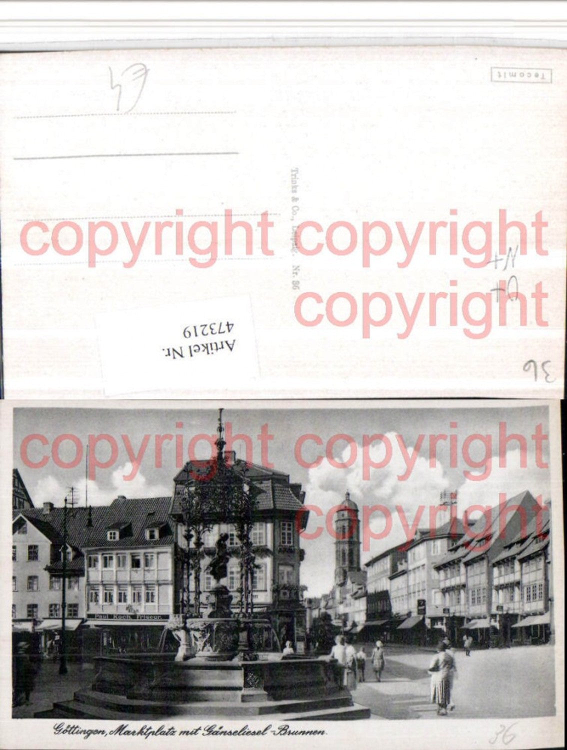 473219,Göttingen Marktplatz m. Gänseliesel-Brunnen