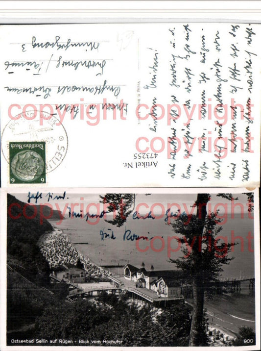 473255,Ostseebad Sellin auf Rügen Blick vom Hochufer Seebrücke