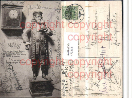 473313, Heidelberg Castle Dwarf Perkeo Clock pub Edm. King 1467