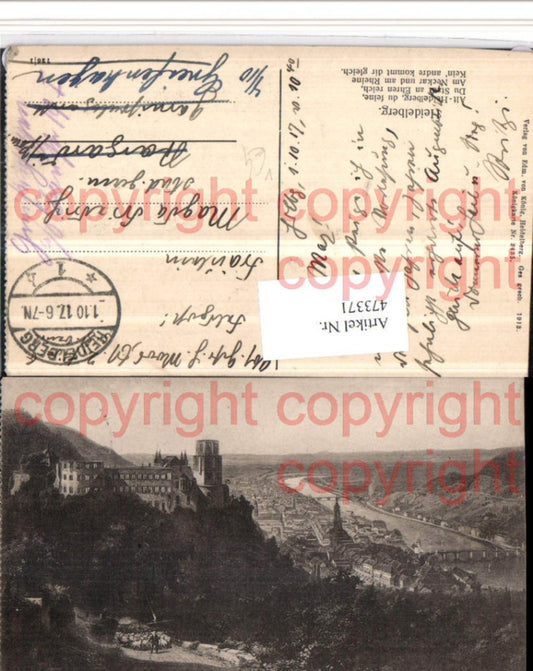 473371, Heidelberg Totale m. Schloss pub Edmund v. König 3435