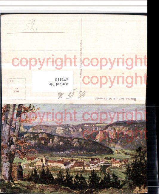 473412,Künstler AK Beuron im Donautal Totale