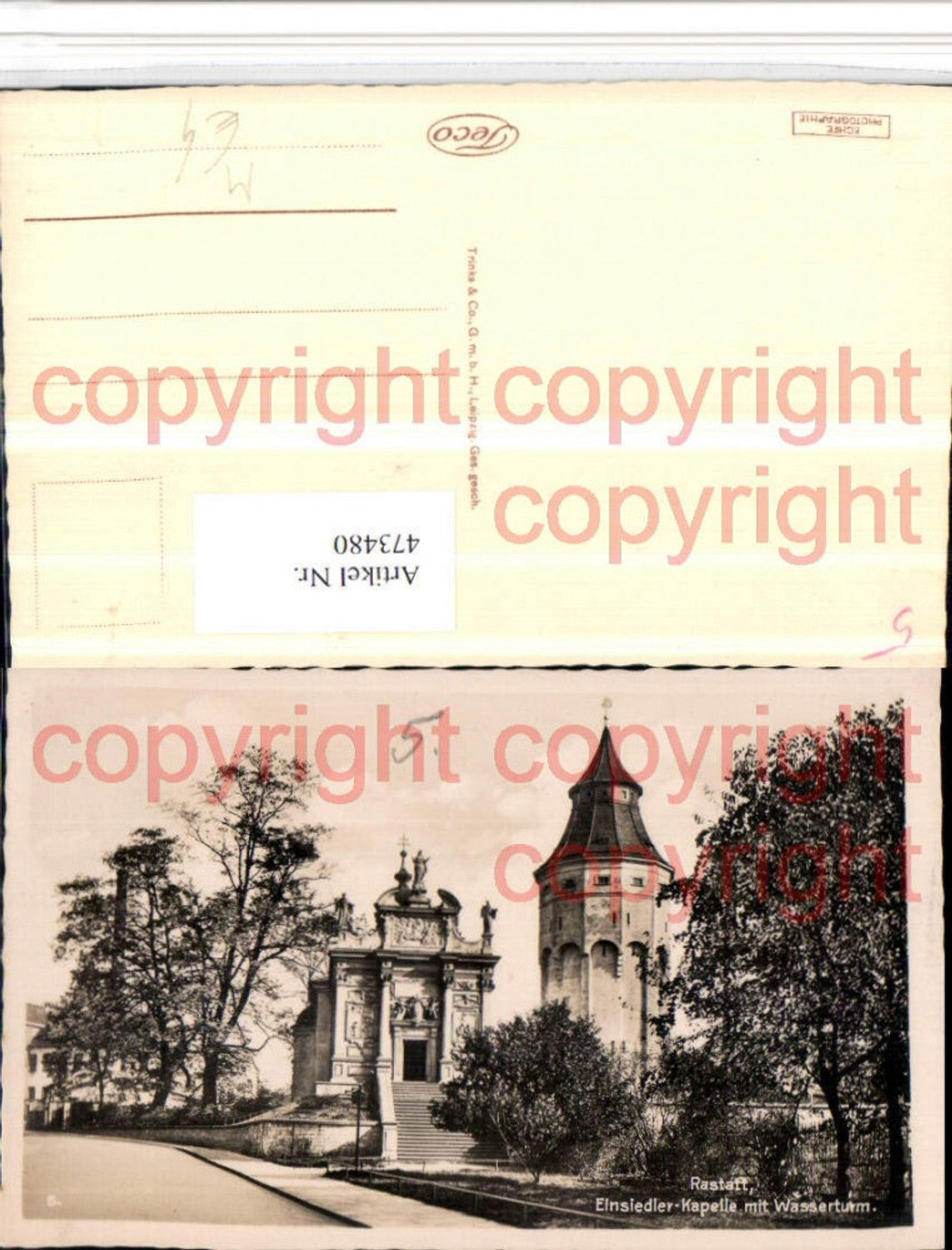 473480,Rastatt Einsiedler-Kapelle m. Wasserturm Turm pub Trinks & Co