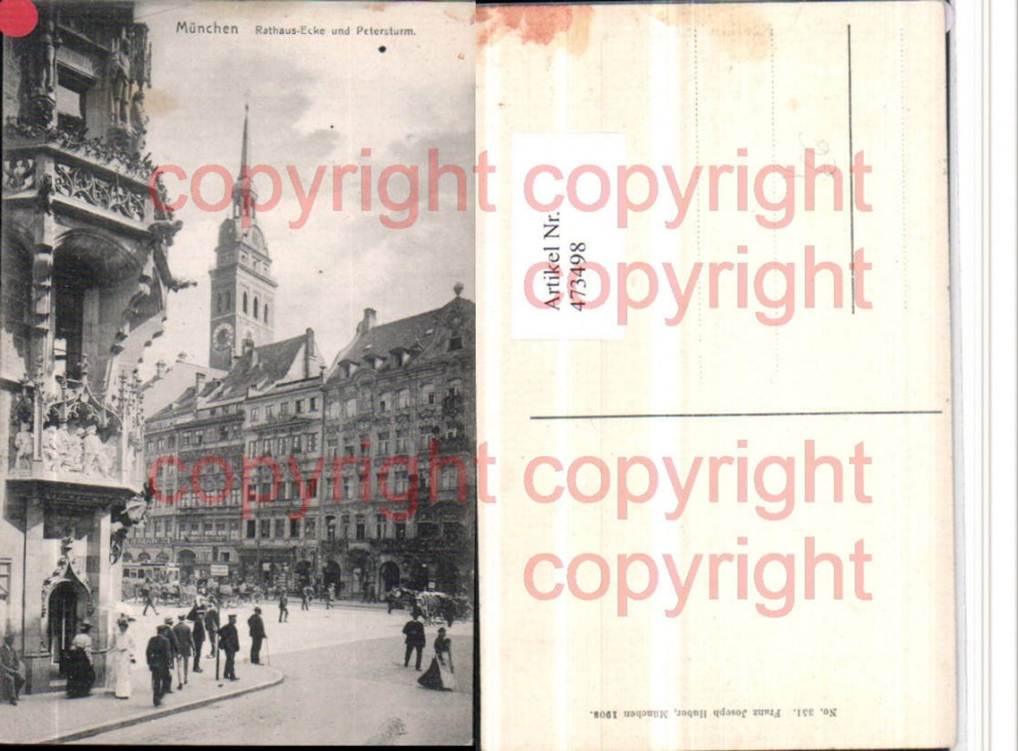 473498,München Rathaus Ecke u. Petersturm Turm pub Franz Joseph Huber 351