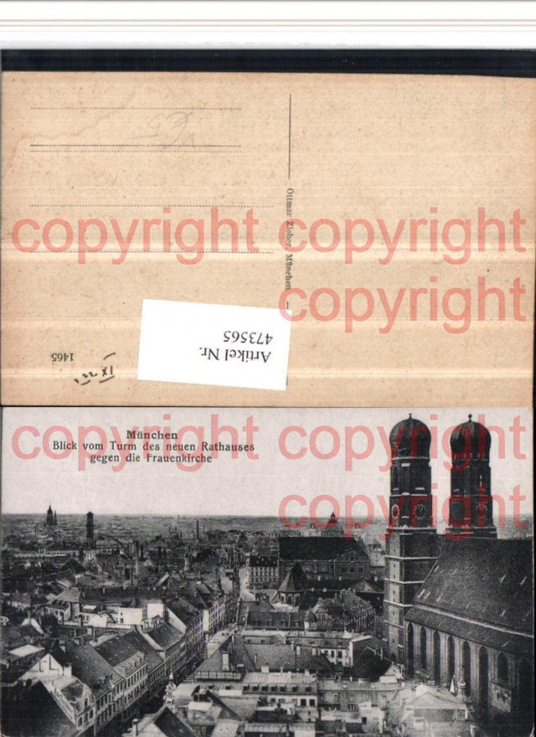 473565,München Teilansicht v. Turm des Rathauses geg. Frauenkirche pub Ottmar Zieher