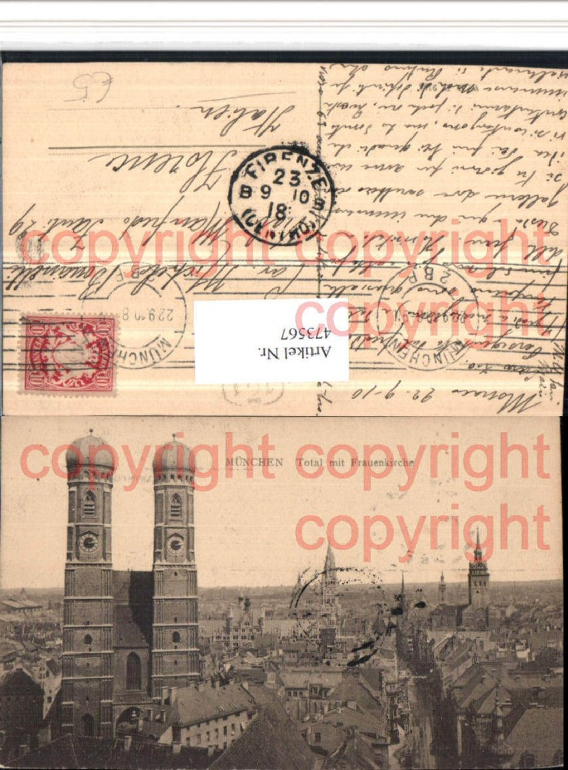 473567, Munich, partial view with Frauenkirche church