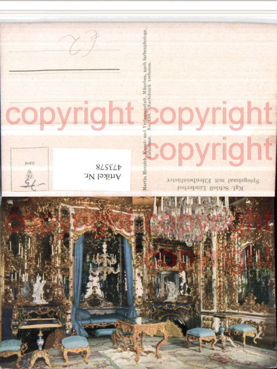 473578,Schloss Linderhof b. Ettal Spiegelsaal m. Elfenbeinlüster