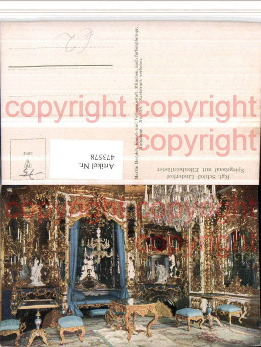 473578,Schloss Linderhof b. Ettal Spiegelsaal m. Elfenbeinlüster