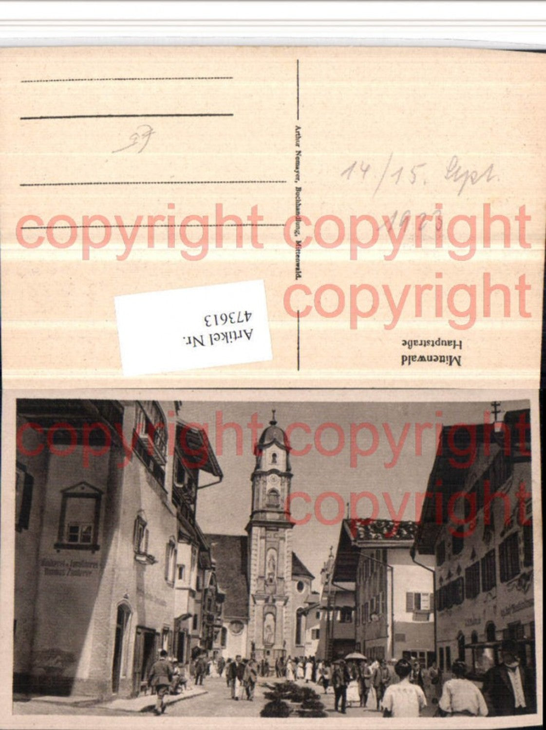 473613,Mittenwald Hauptstraße Straßenansicht Kirche