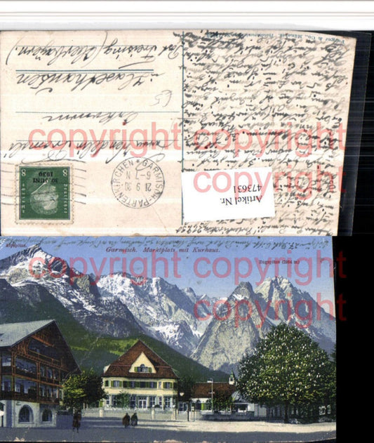 473631,Garmisch Marktplatz m. Kurhaus Bergkulisse