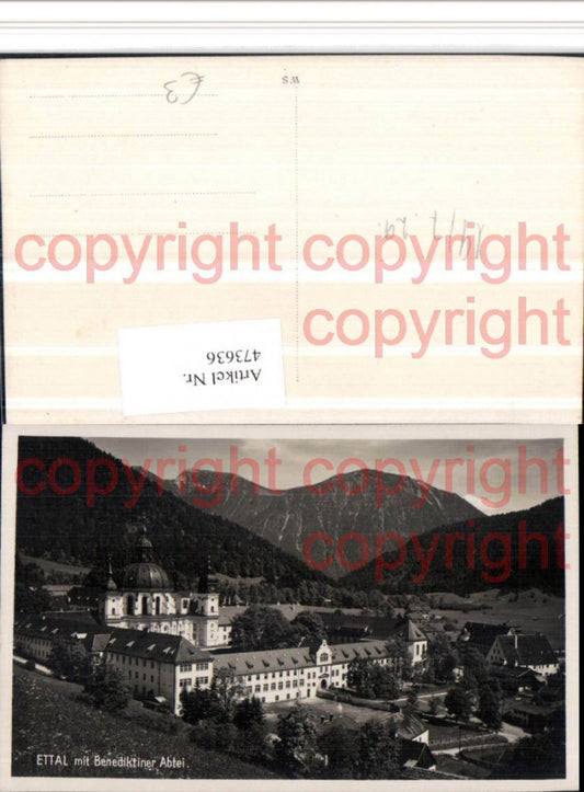 473636,Ettal Benediktiner Abtei Bergkulisse