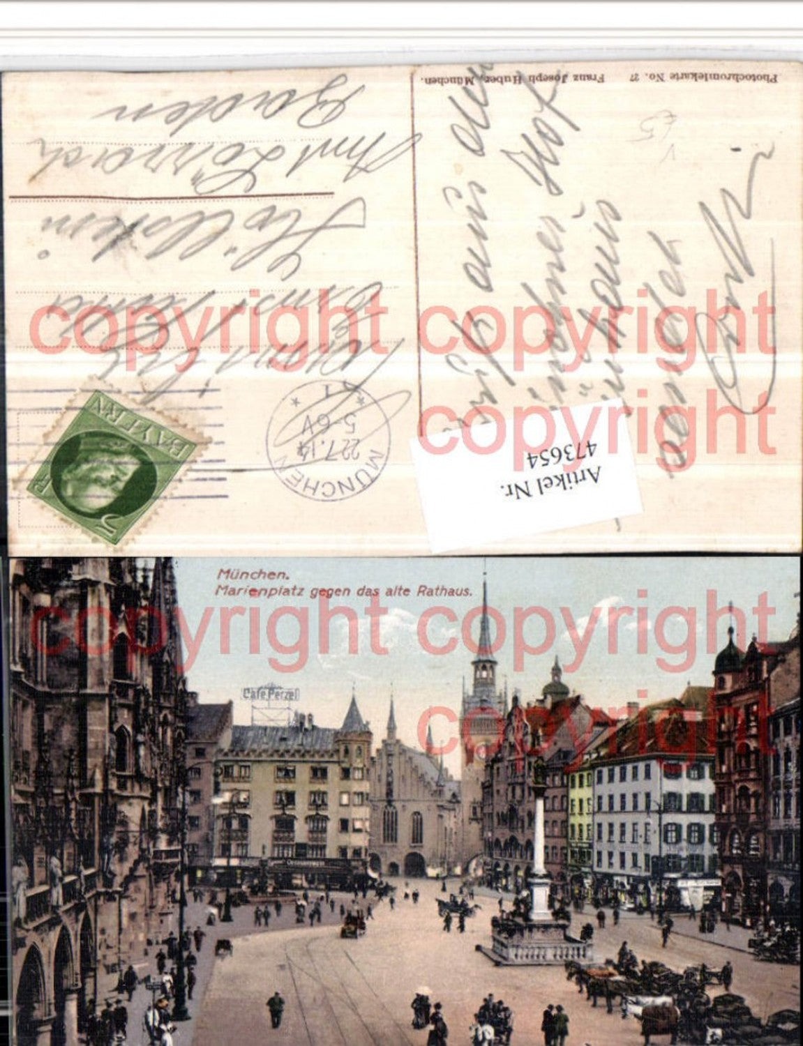473654,München Marienplatz geg. Altes Rathaus pub Franz Joseph Huber 27