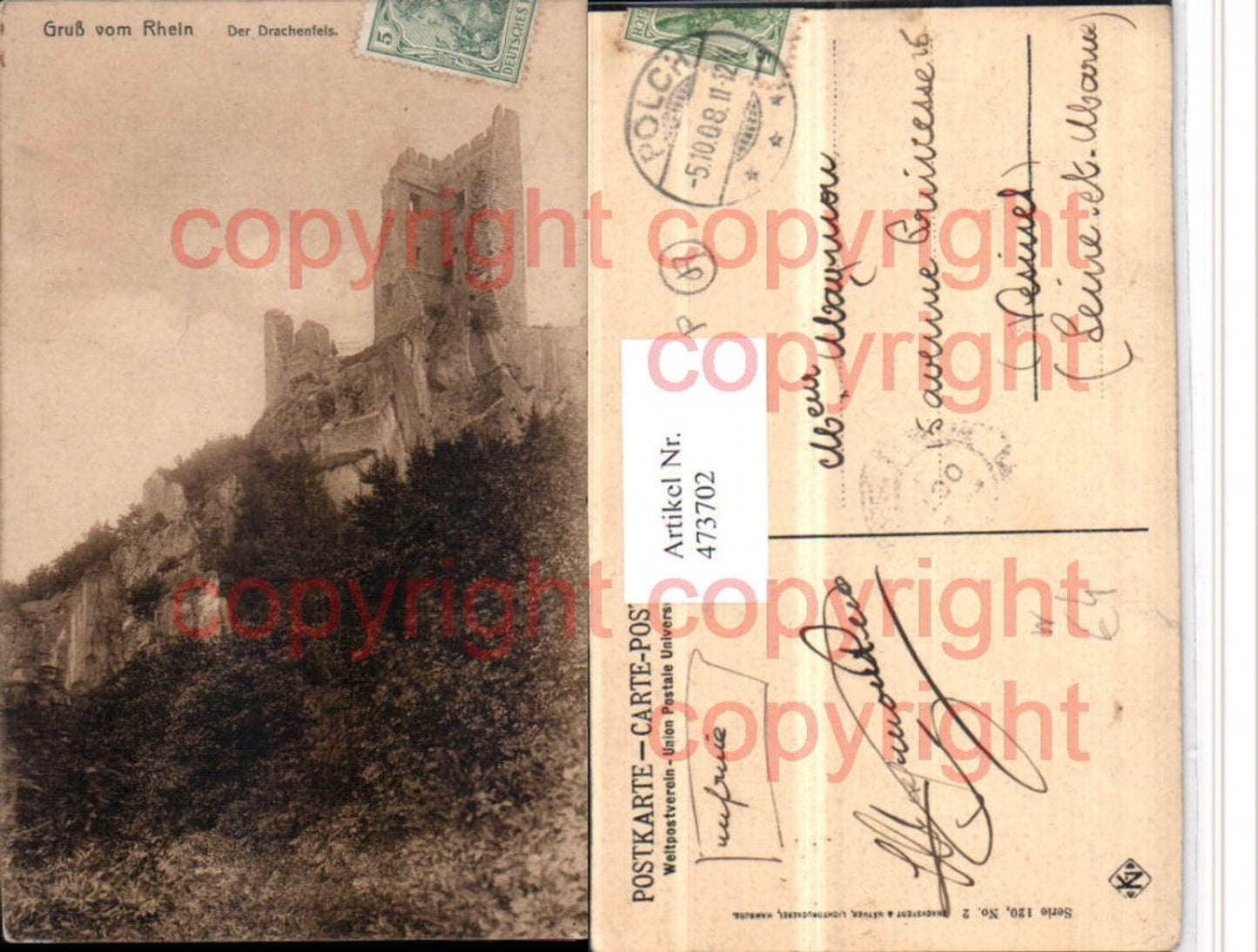 473702,Ruine Drachenfels b. Königswinter am Rhein