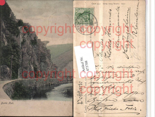 473708,Bunte Kuh b. Walporzheim Fluss Straße